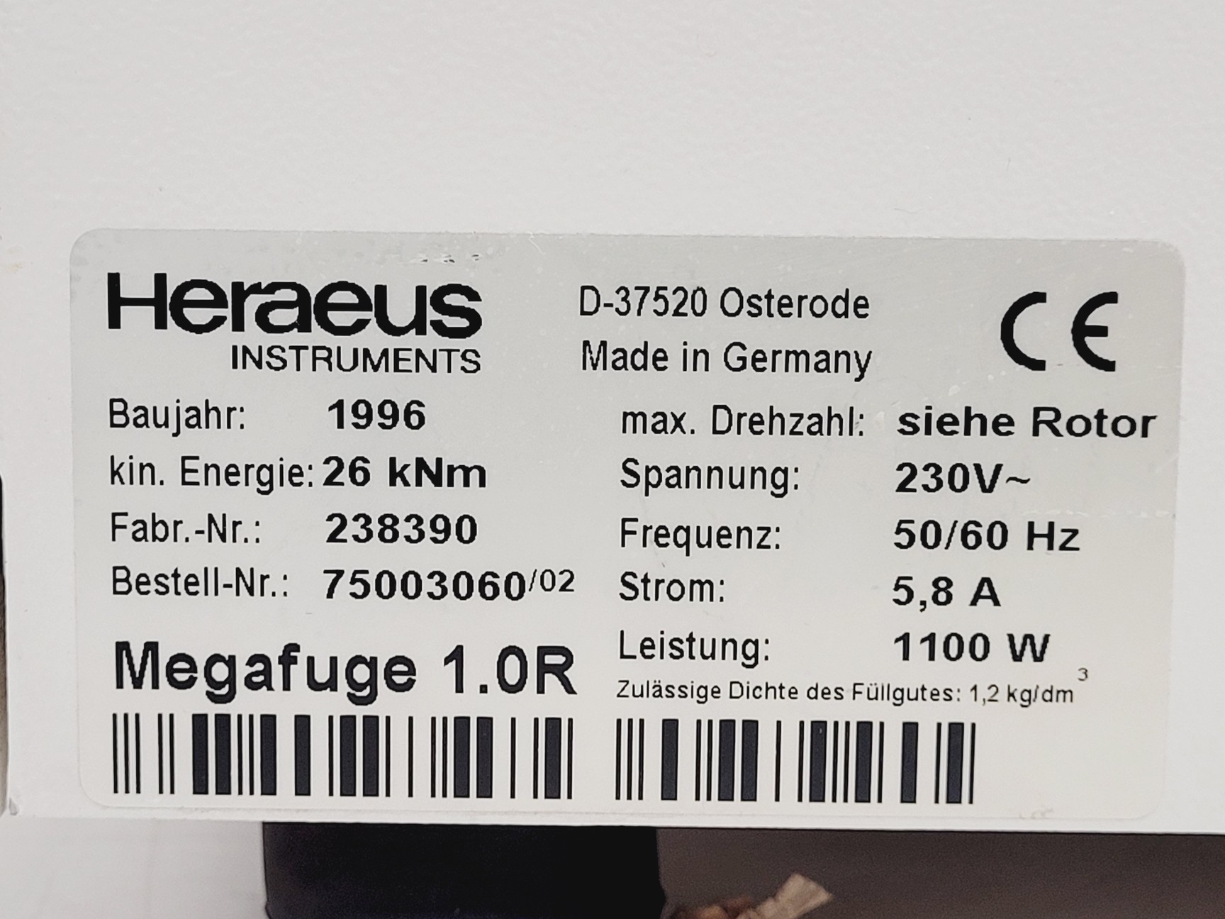 Image of Heraeus Megafuge 1.0R Refrigerated Centrifuge