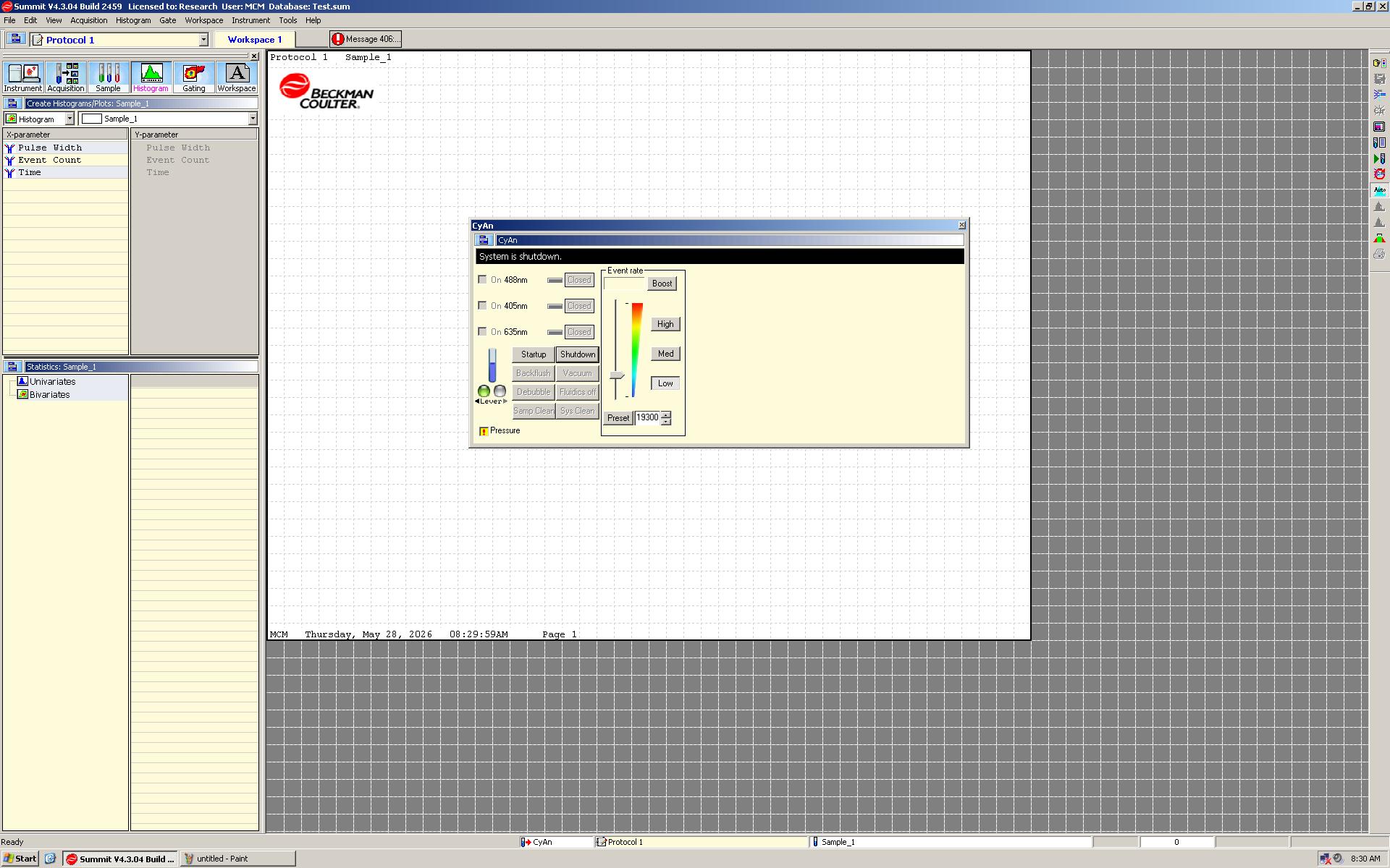 Image of DakoCytomation CyAn ADP Flow Cytometer W/ Sheath Management System & Software 