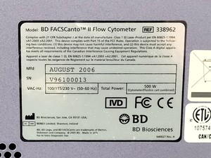Thumbnail image of BD FACSCanto II Flow Cytometer with Fluidics Cart Lab
