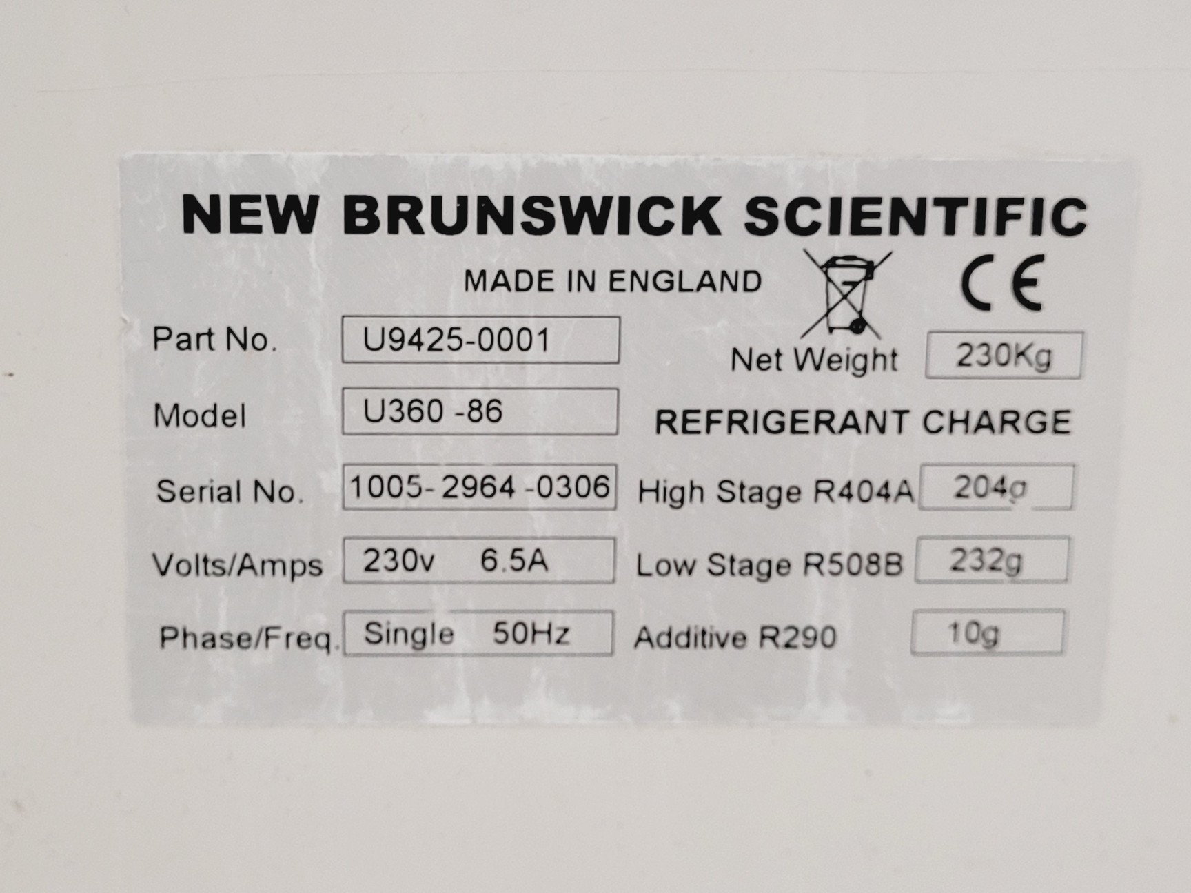 Image of New Brunswick Scientific U360 -86 Ultra Low Temperature Freezer
