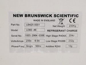 Thumbnail image of New Brunswick Scientific U360 -86 Ultra Low Temperature Freezer
