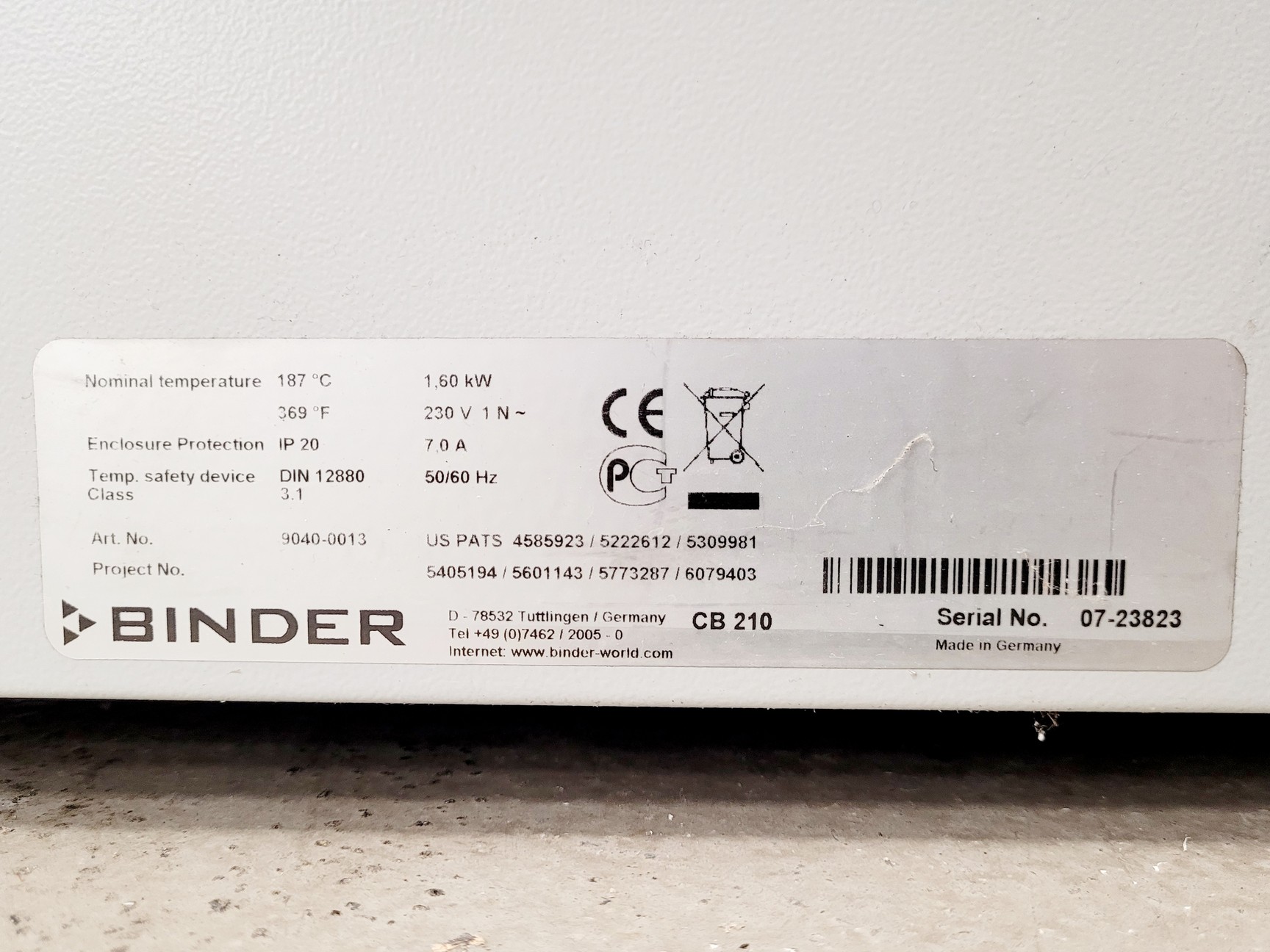 Image of Binder CB 210 CO2 Incubator Spares/Repair Lab