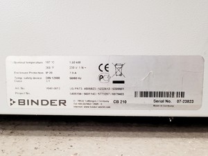 Thumbnail image of Binder CB 210 CO2 Incubator Spares/Repair Lab