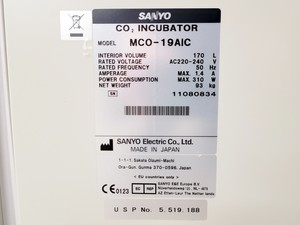 Thumbnail image of Sanyo MCO-19AIC Laboratory CO2 Incubator
