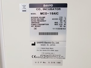 Thumbnail image of Sanyo MCO-19AIC Laboratory CO2 Incubator 
