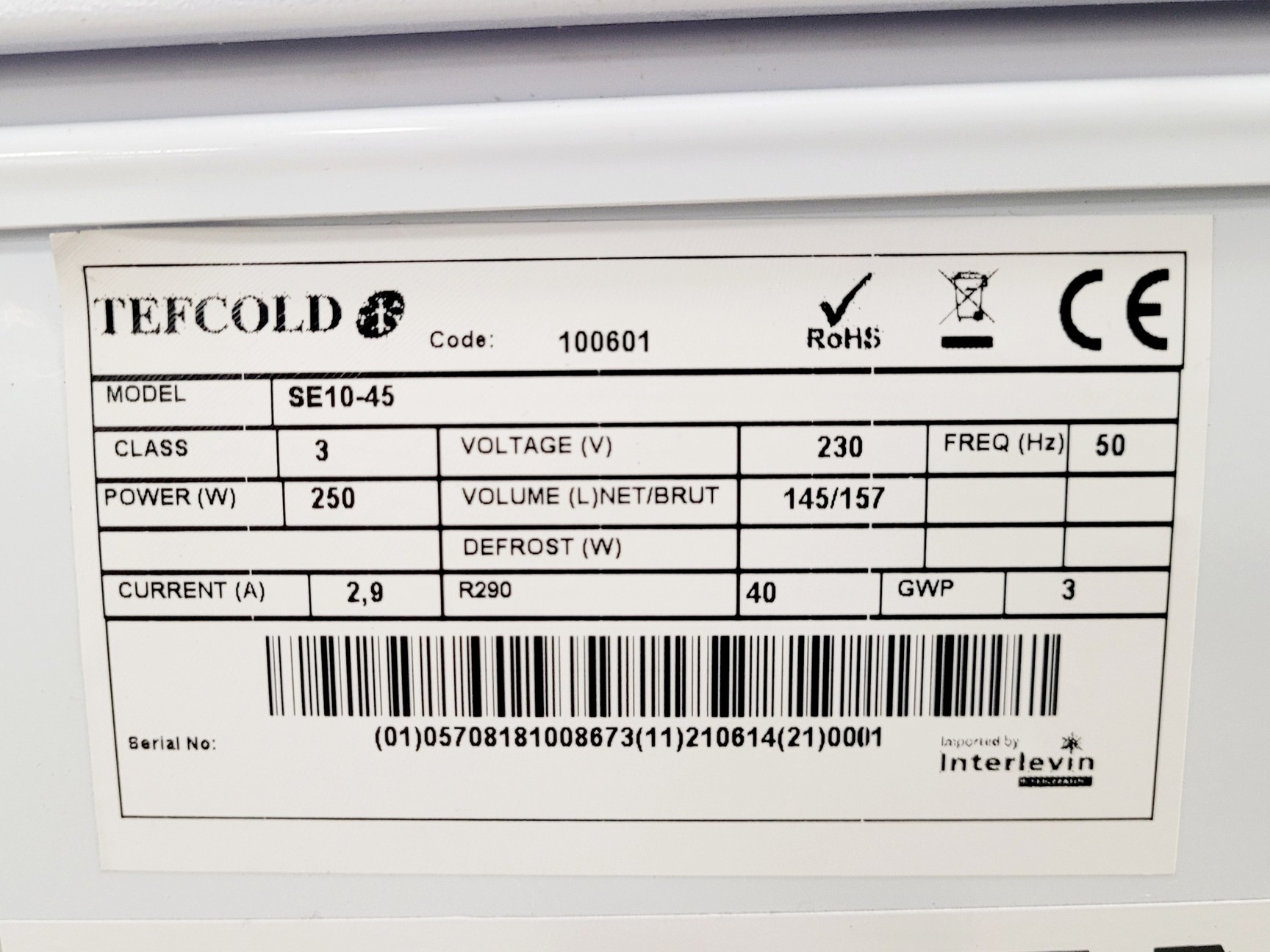 Image of Tefcold SE10-45 Low Temperature Chest Freezer