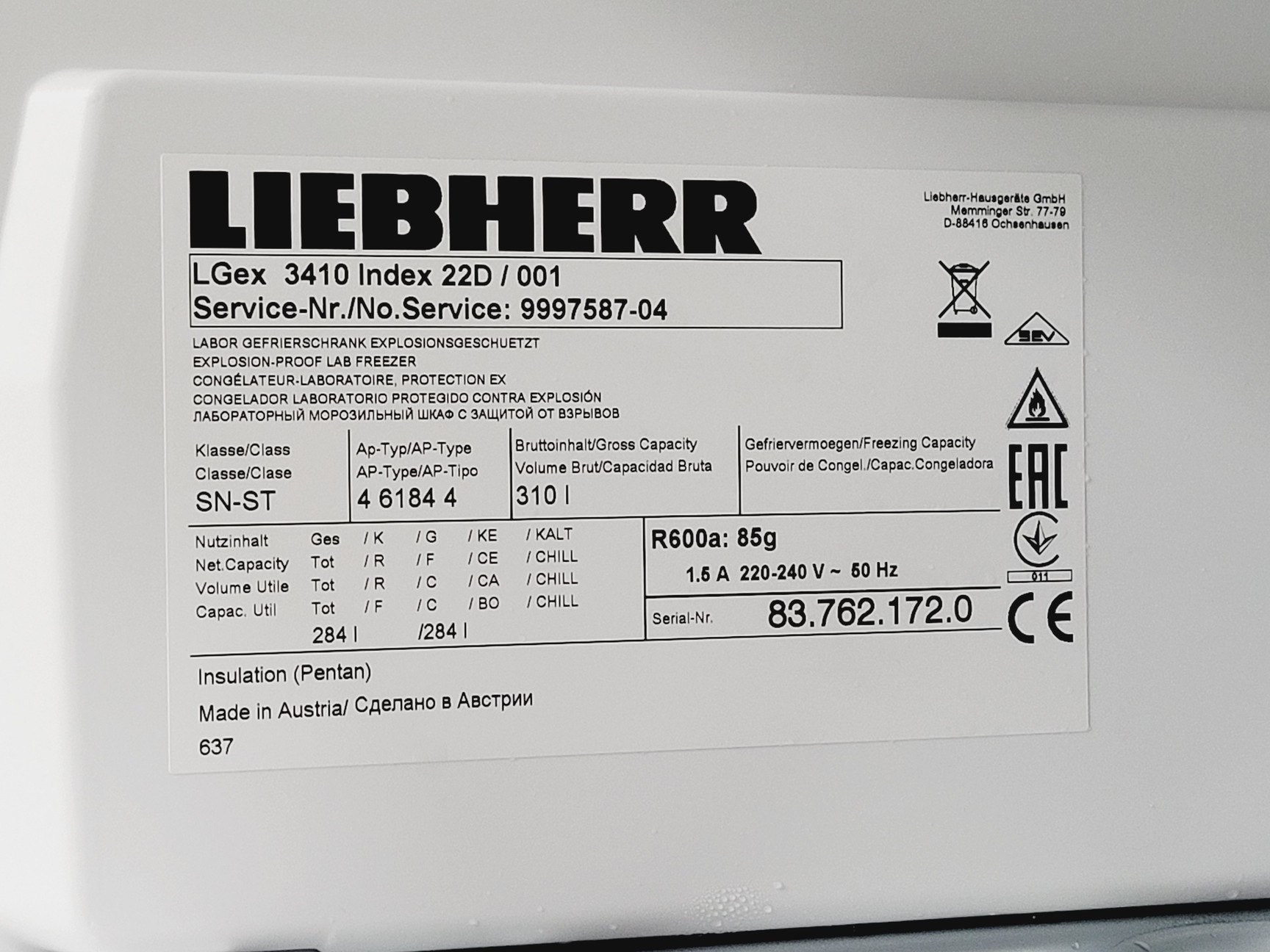Image of Liebherr Mediline LGex 3410 Laboratory Freezer