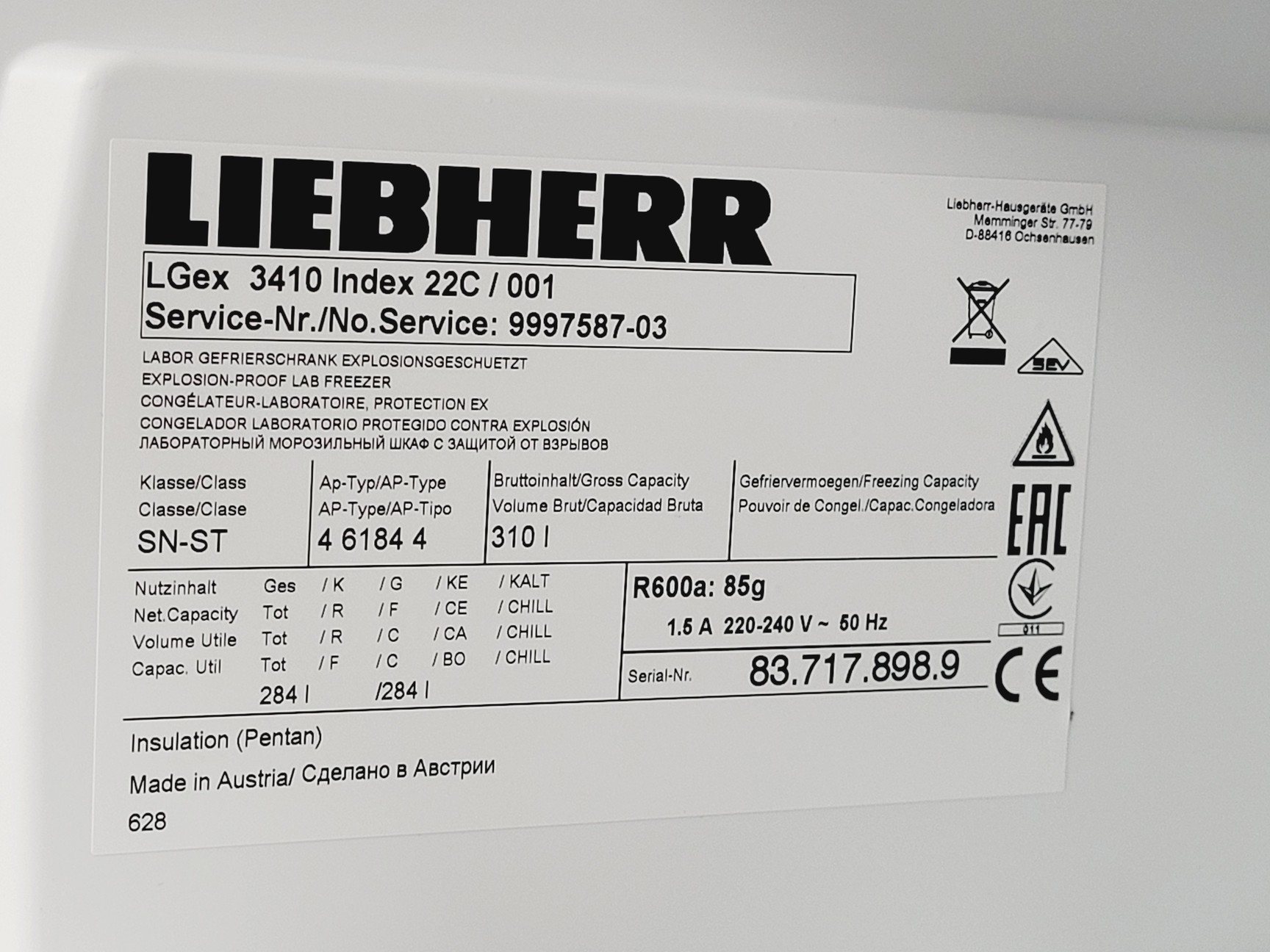 Image of Liebherr Mediline LGex 3410 Laboratory Freezer