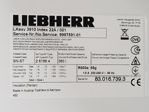Thumbnail image of Liebherr Mediline LKexv 3910 Laboratory Refrigerator 