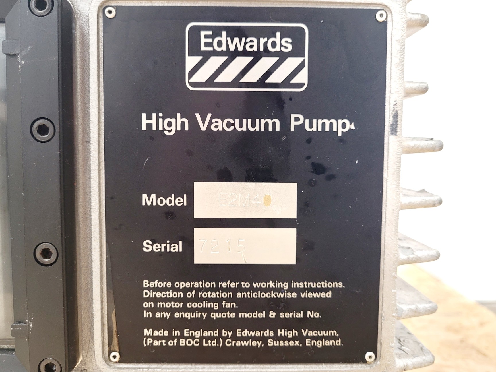 Image of Edwards E2M40 Vacuum Pump