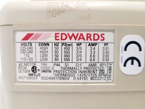Thumbnail image of Edwards 12 RV12 Rotary Vane Vacuum Pump Spares/Repair Lab