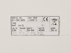Thumbnail image of CARBOLITE RHF 14/3 High Temperature Laboratory Furnace