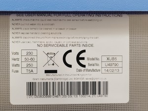 Thumbnail image of Grant XUB5 Digital Ultrasonic Water Bath