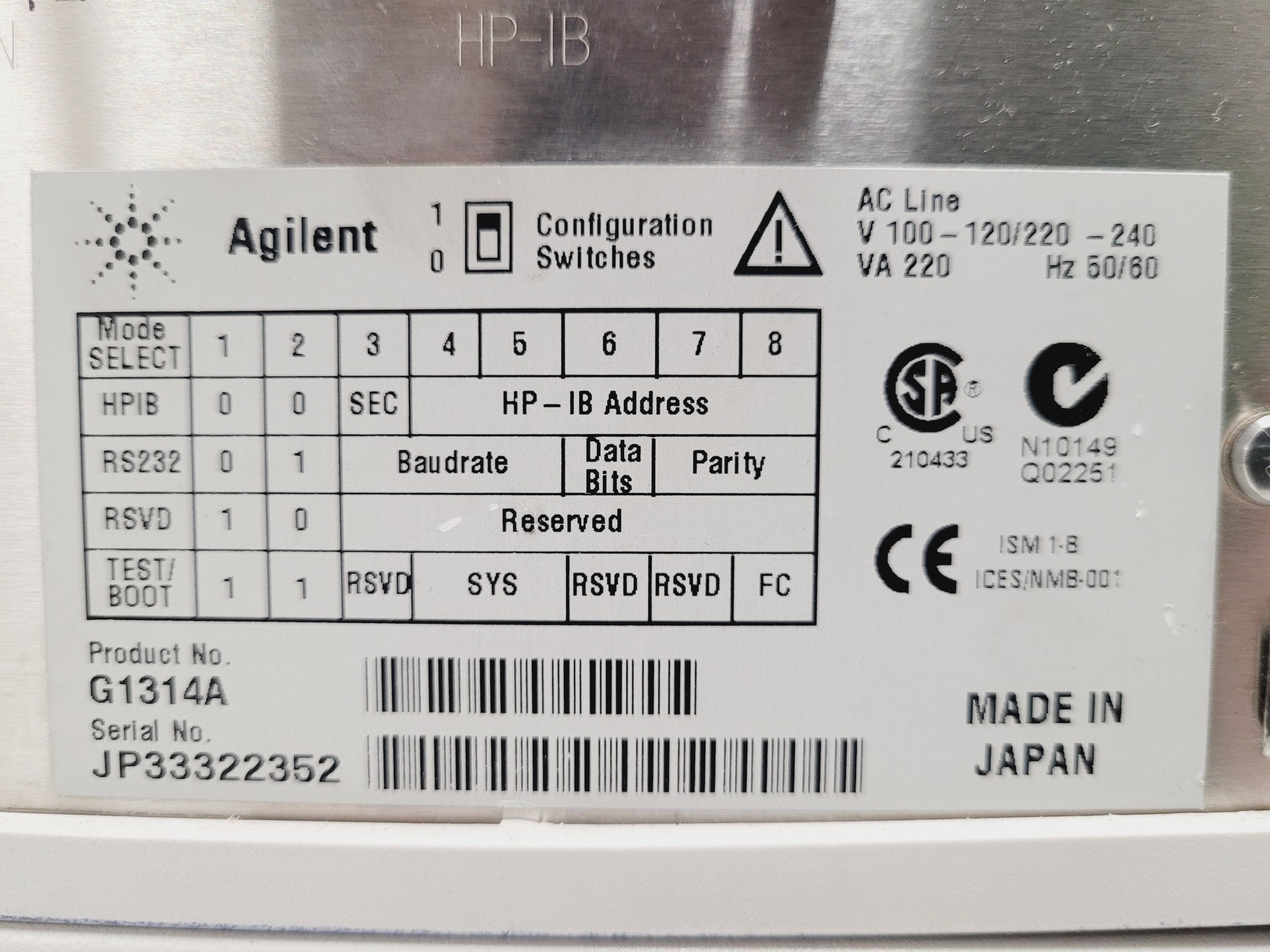 Image of Agilent 1100 Series HPLC System G1321A, G1314A, G1316A, G1312A, G1367A, G1330B