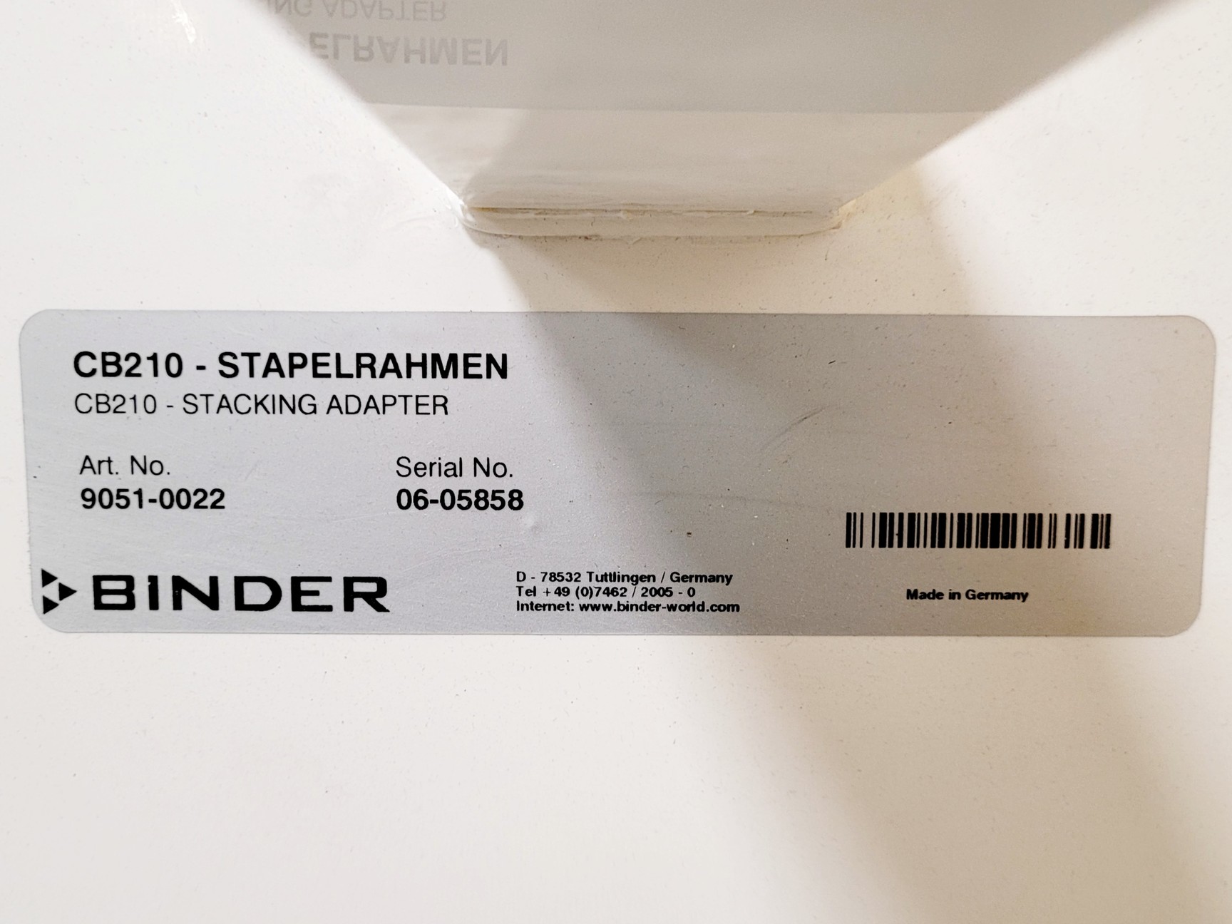 Image of Binder CB210 Stacking Adapter 86x76x15 cm Lab