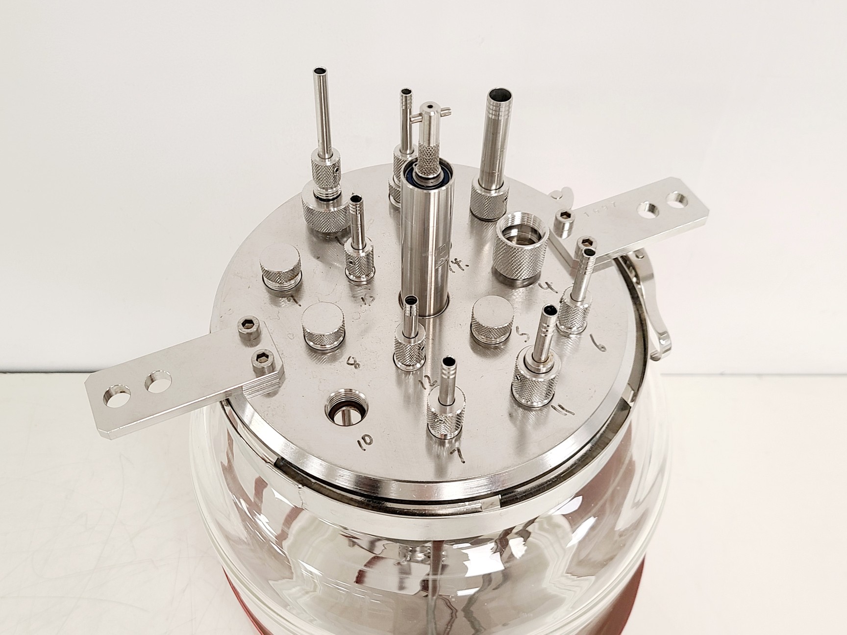 Bioreactor Tube Electrolab 10L Bioreactor Vessel w/ Head Plate, Ports, Tube, Heated ...