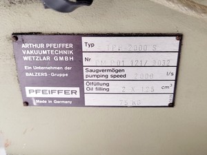 Thumbnail image of Pfeiffer Twin Mechanical Turbo Pump TPH 2000 S w/ Power Supply TCP 2000