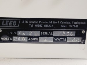 Thumbnail image of LEEC GA2 CO2 Incubator Spares/Repair Lab