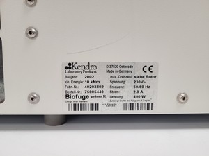 Thumbnail image of Heraeus Biofuge Primo R Benchtop Centrifuge