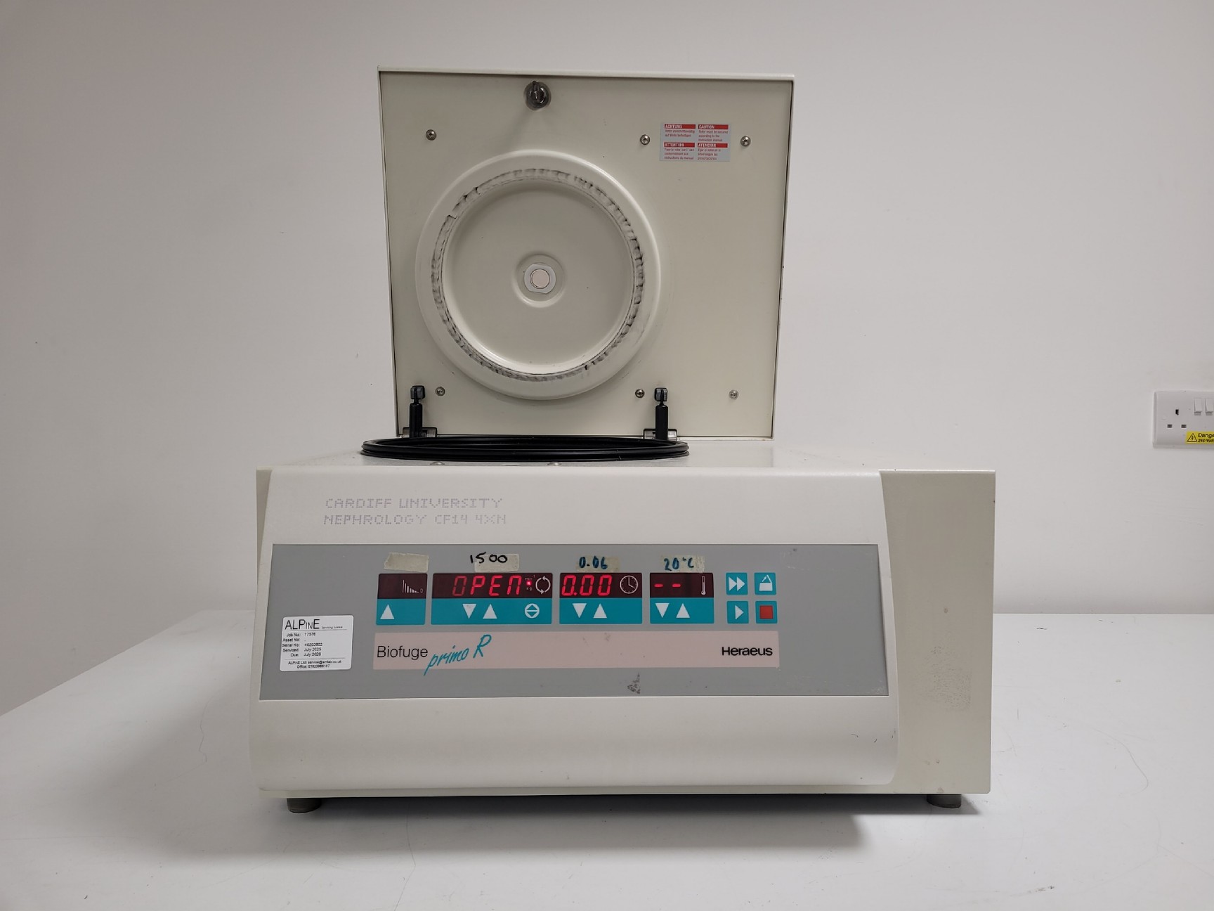 Image of Heraeus Biofuge Primo R Benchtop Centrifuge