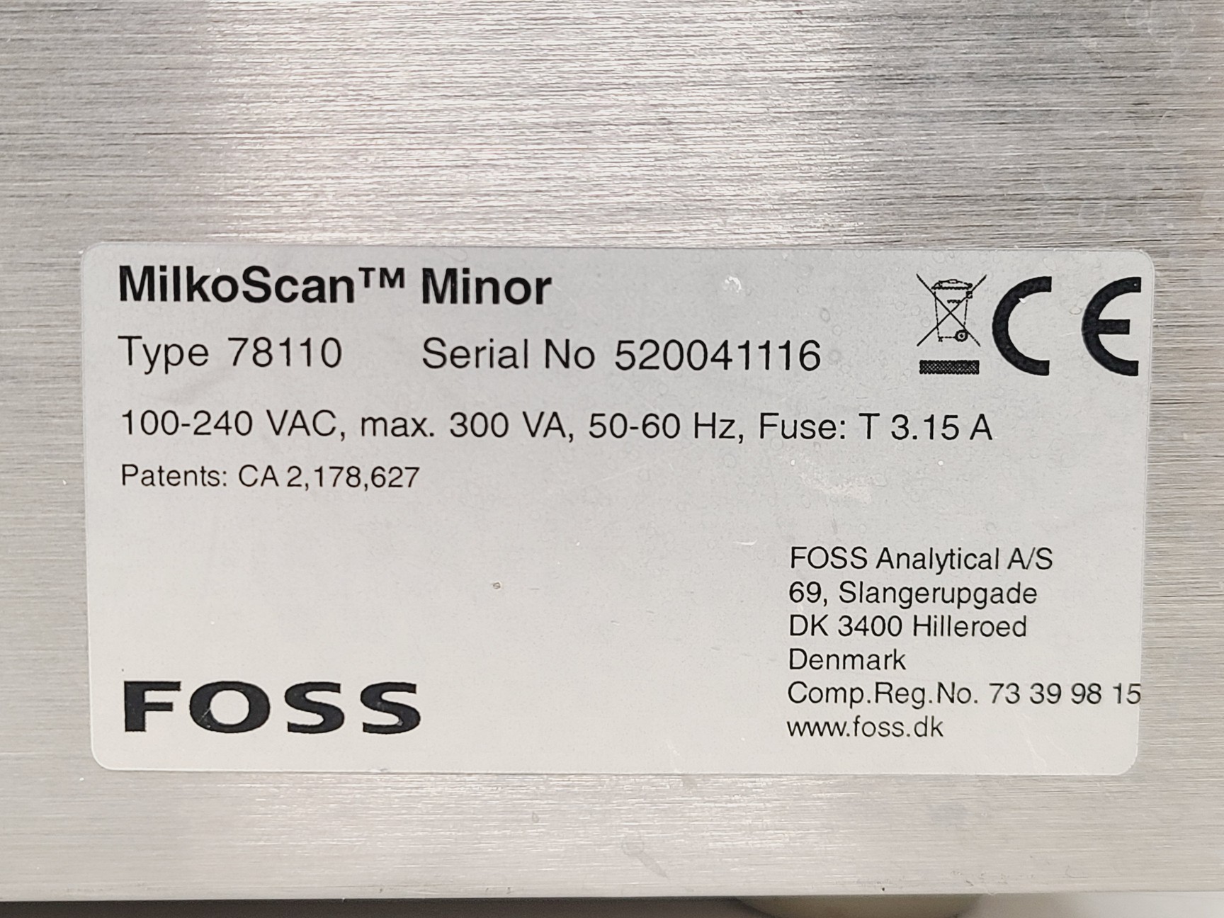 Image of Foss MilkoScan Minor Type 78110 Lab 