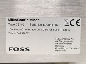 Thumbnail image of Foss MilkoScan Minor Type 78110 Lab 
