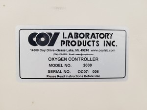 Thumbnail image of Coy Air Products Oxygen Controller and Air Lock Purge, Series 16A