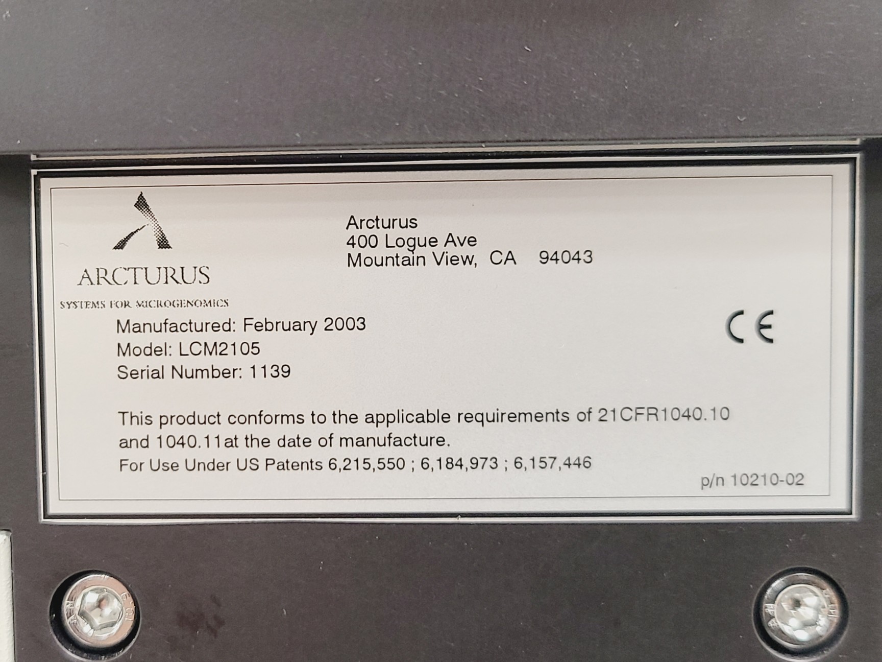 Image of Arcturus PixCell IIe LCM2105 Laser Capture Microdissection Microscope