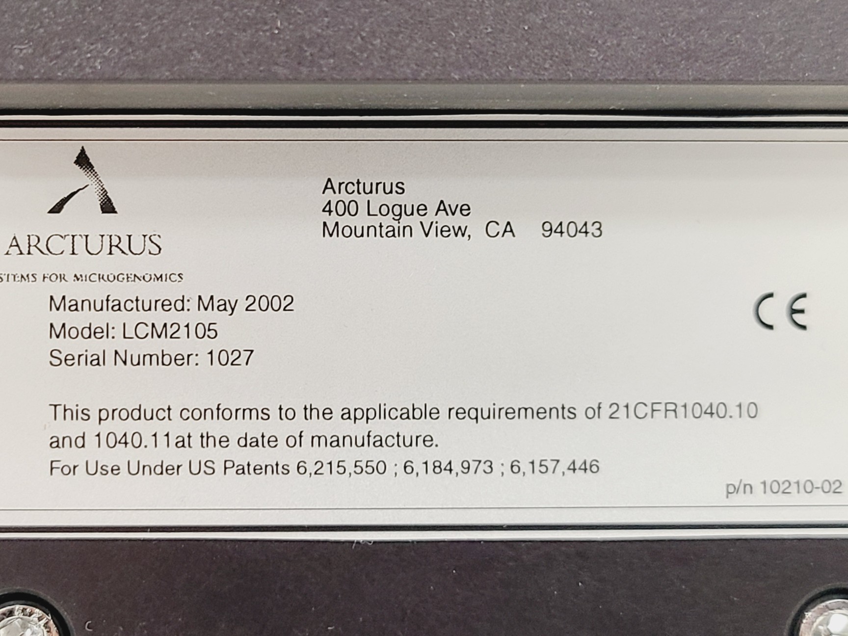 Image of Arcturus PixCell IIe LCM2105 with COHU 1352-5000/0000 Camera Lab