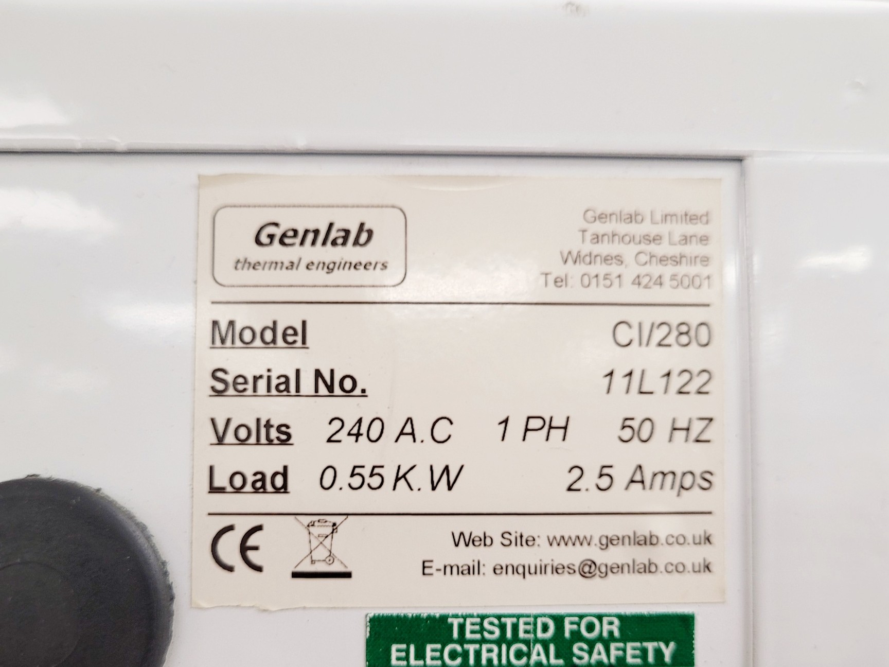 Image of Genlab CL-280 Incubator Spares/Repair Lab