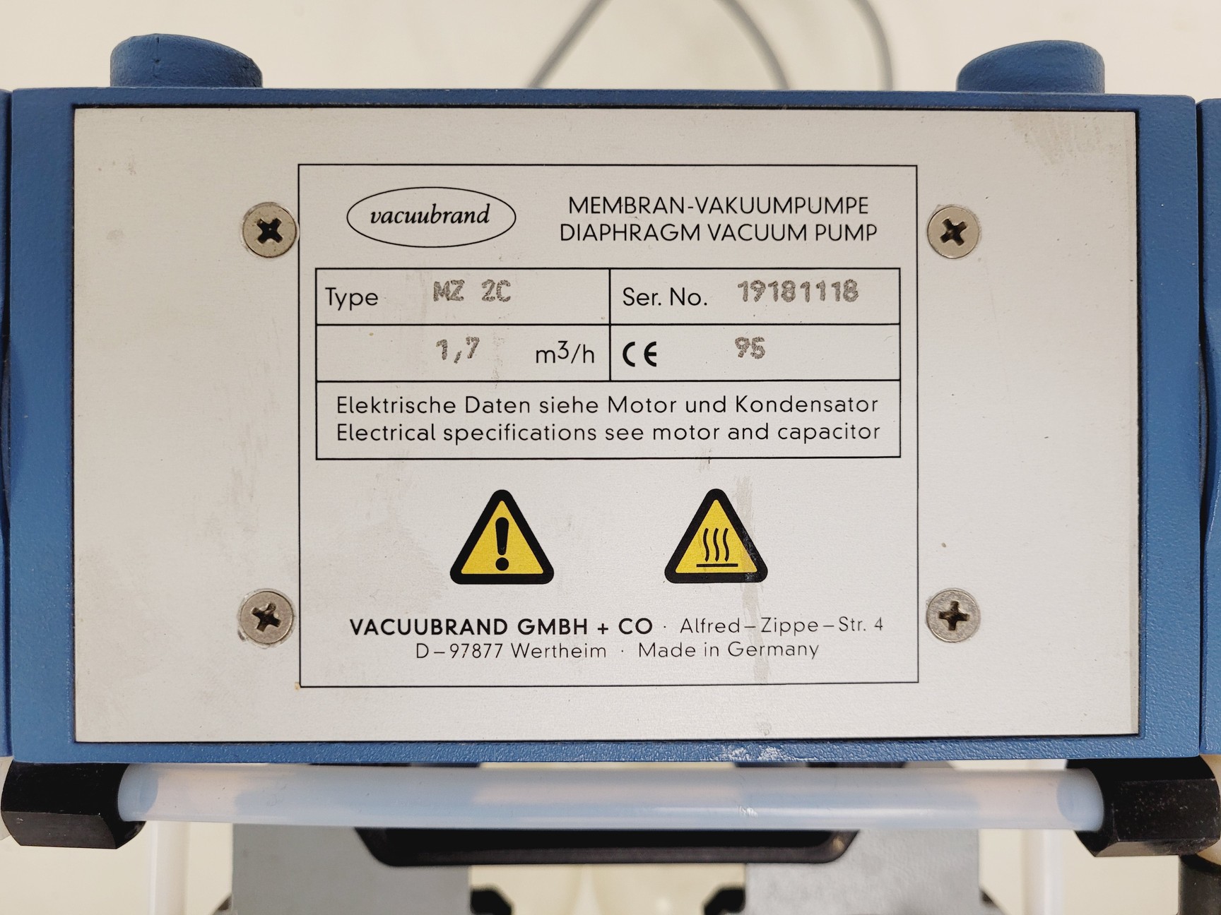 Image of Vacuubrand MZ 2C Diaphragm Vacuum Pump