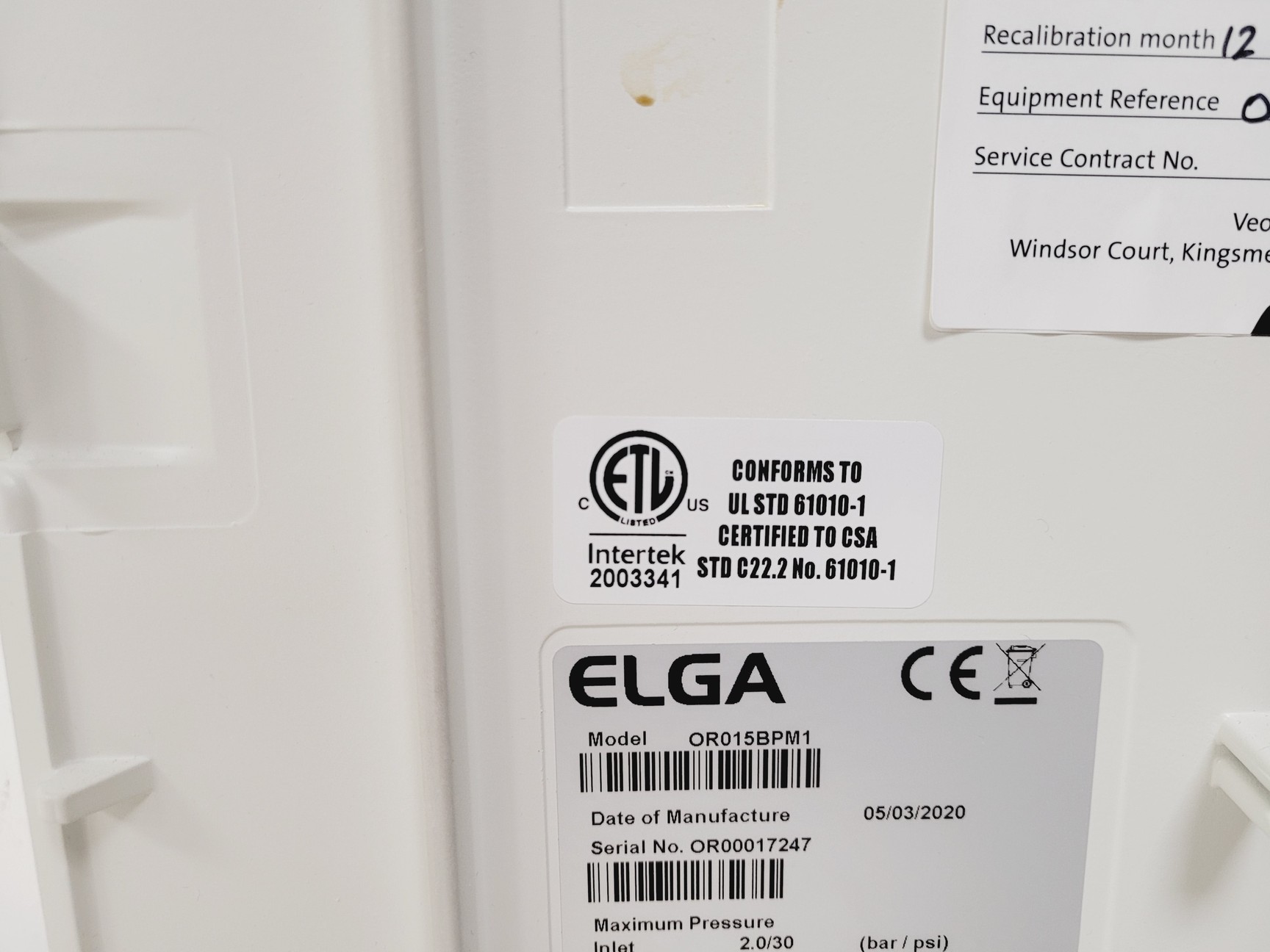 Image of ELGA Option R15 Water Purifier Model OR015BPM1 2020