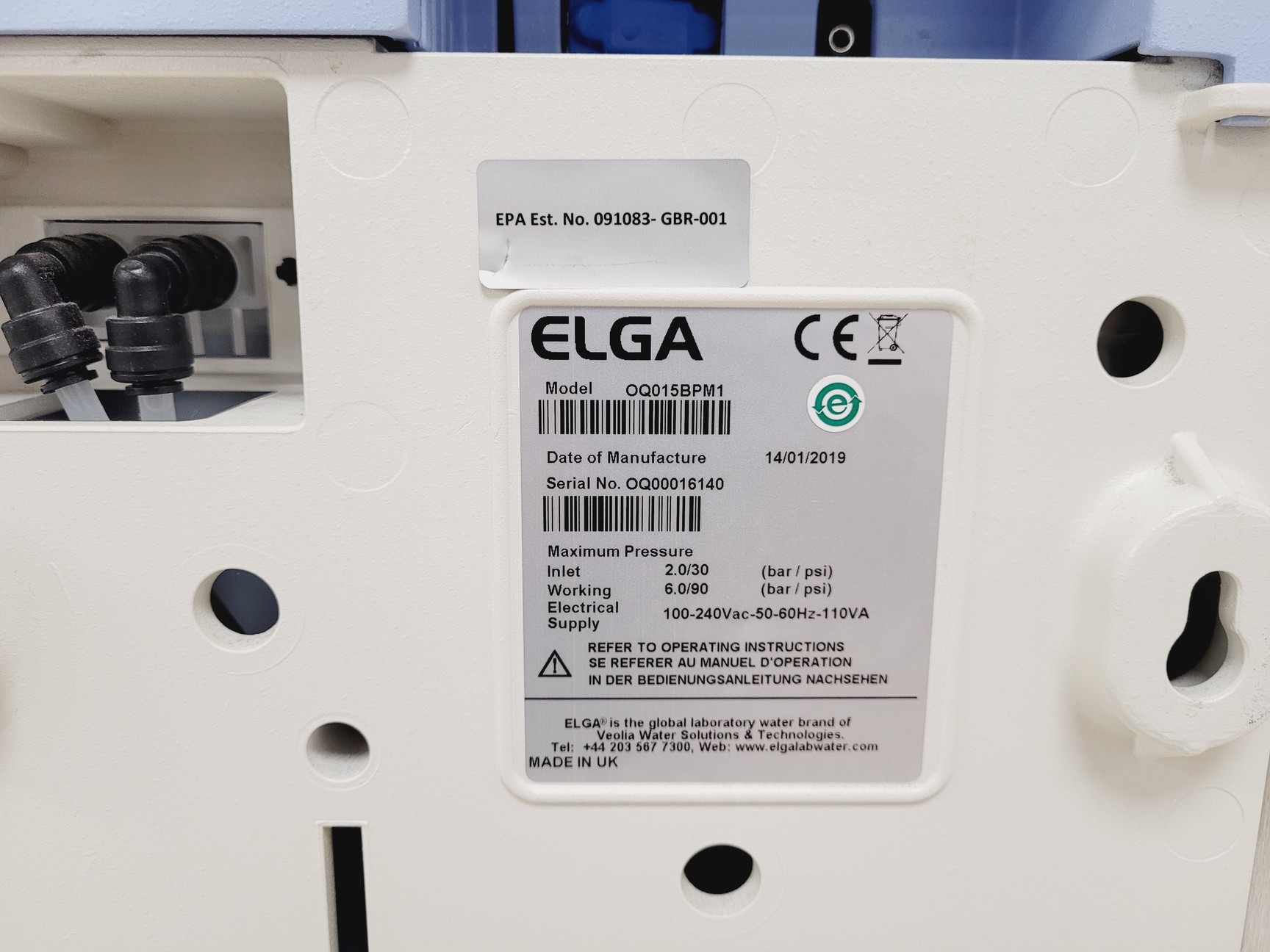 Image of ELGA Purelab Option-Q 15 Model OQ015BPM1 2019