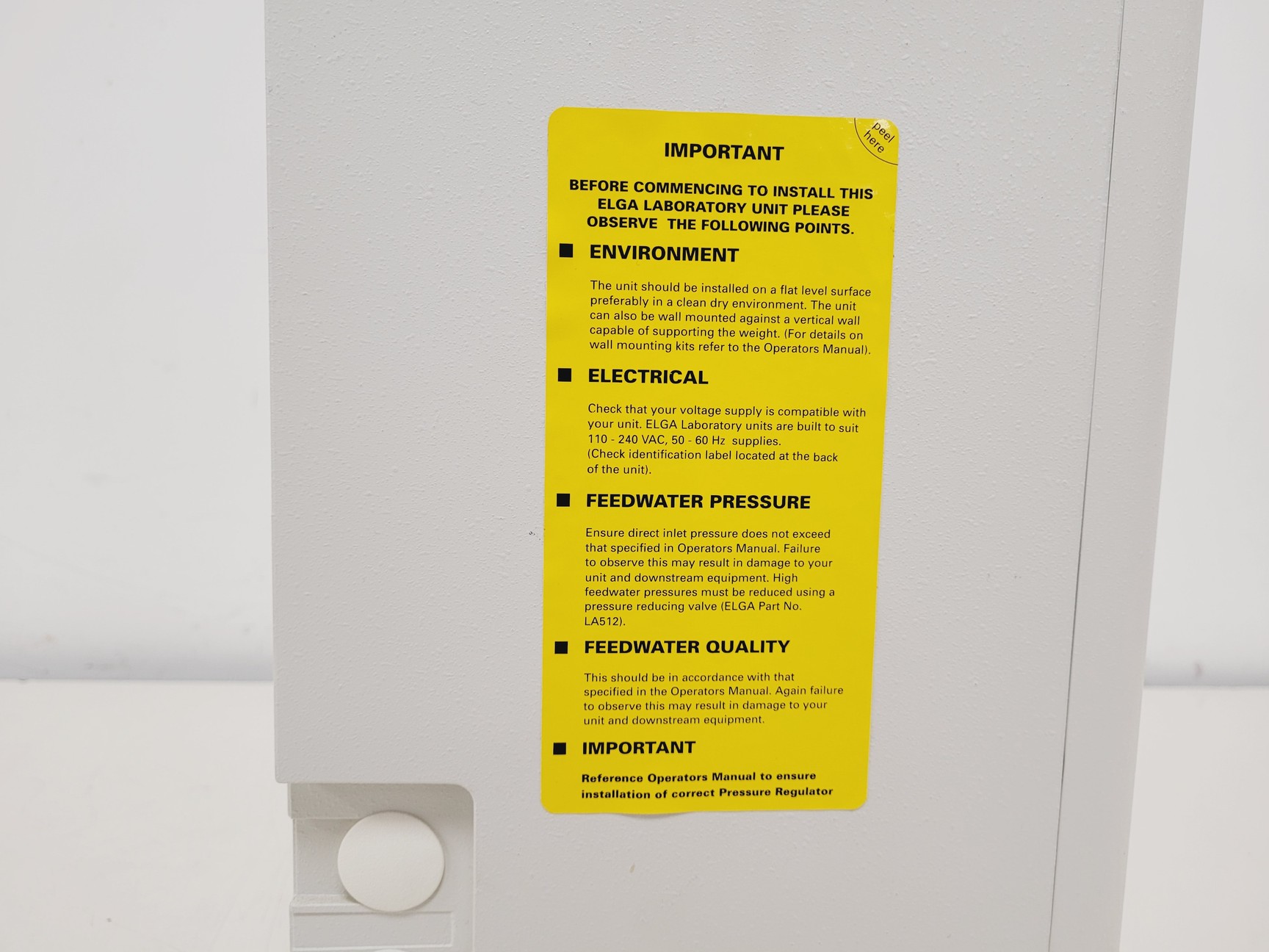 Image of ELGA Purelab Option S 15 Model OS015XXM1 2018