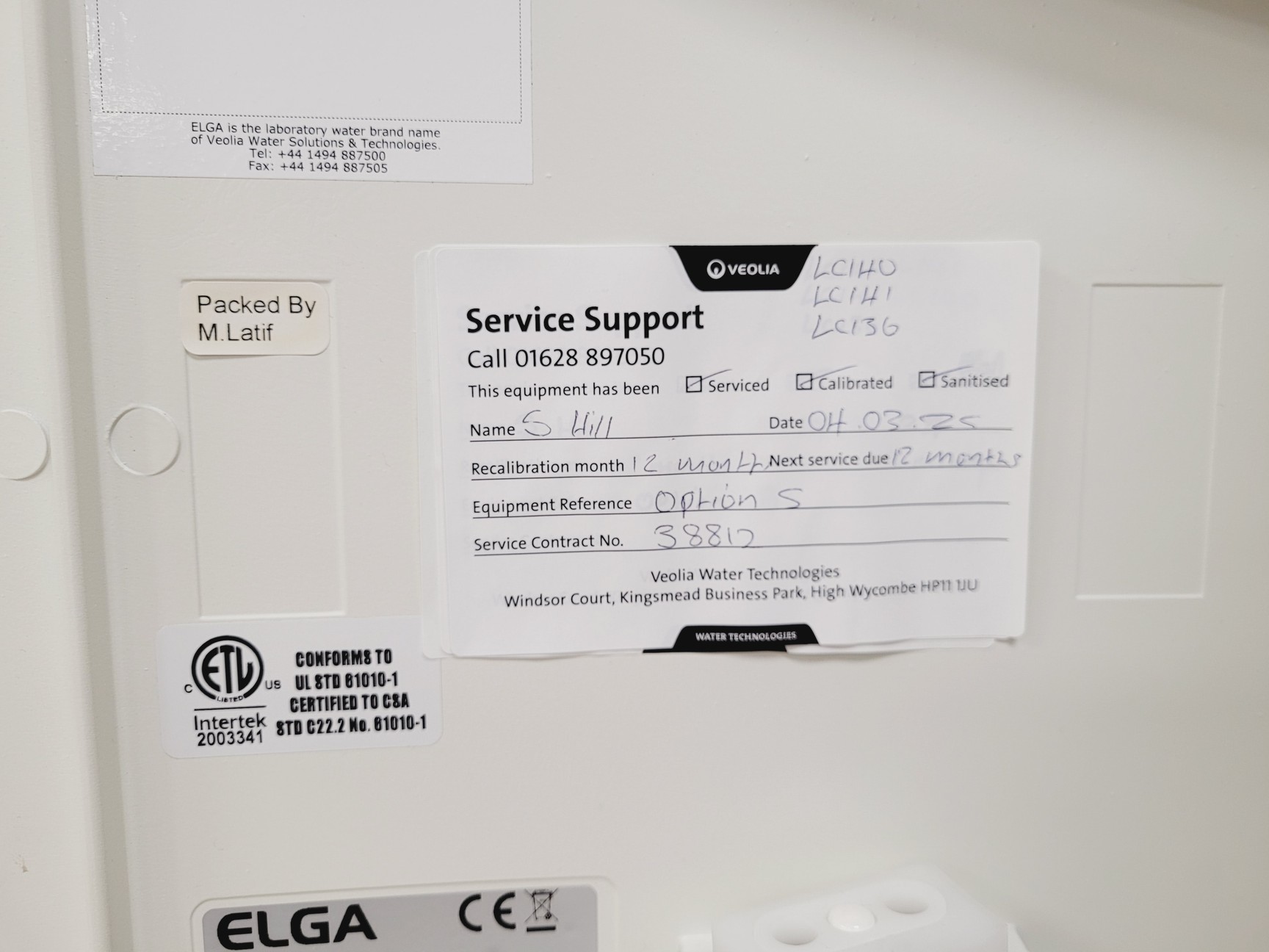 Image of ELGA Purelab Option S 15 Model OS015XXM1 2018