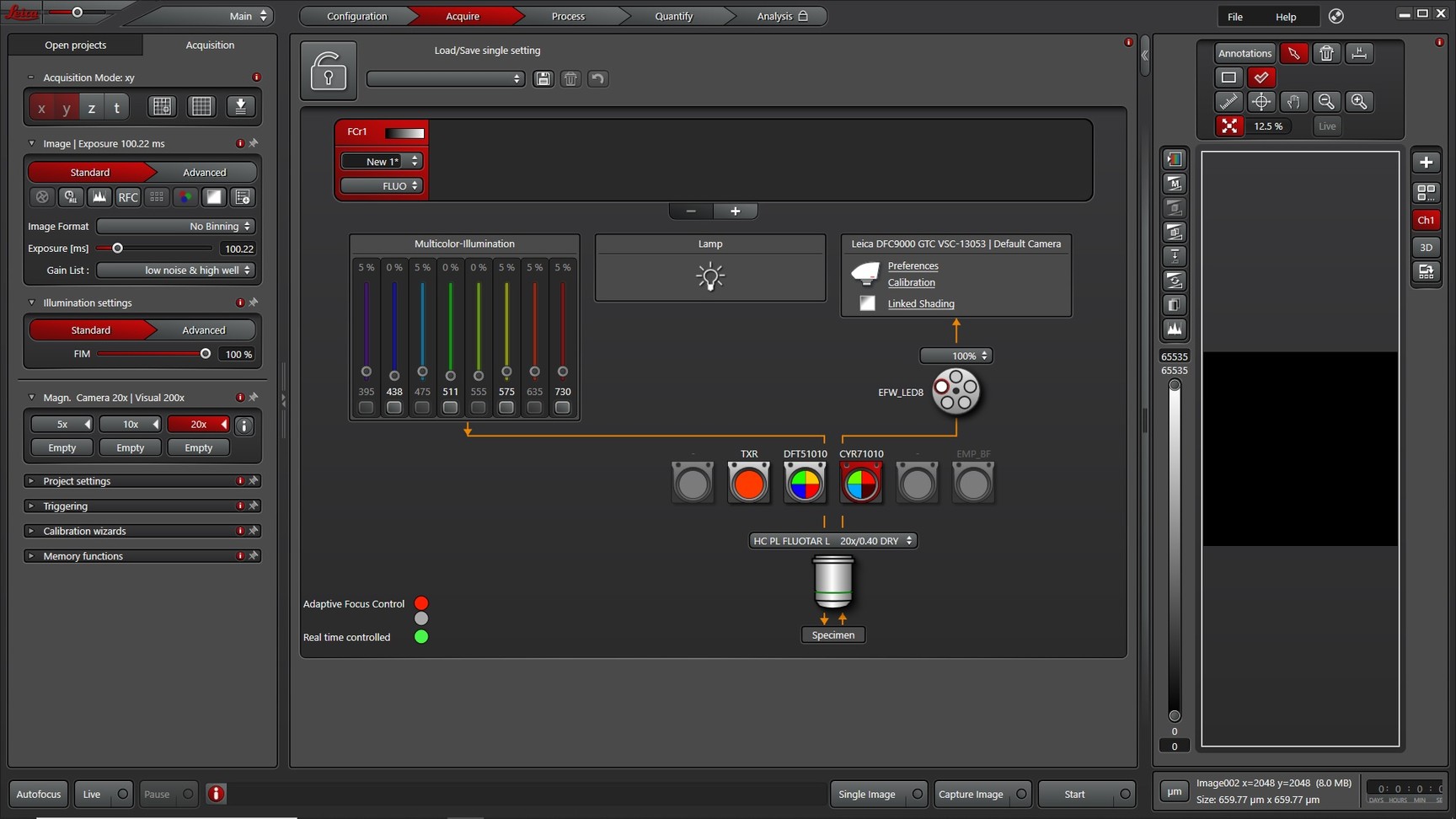 Image of Leica DMi8 Flourescent Microsope w/ CTR Advanced, LED8, DFC9000 GTC & Nexus