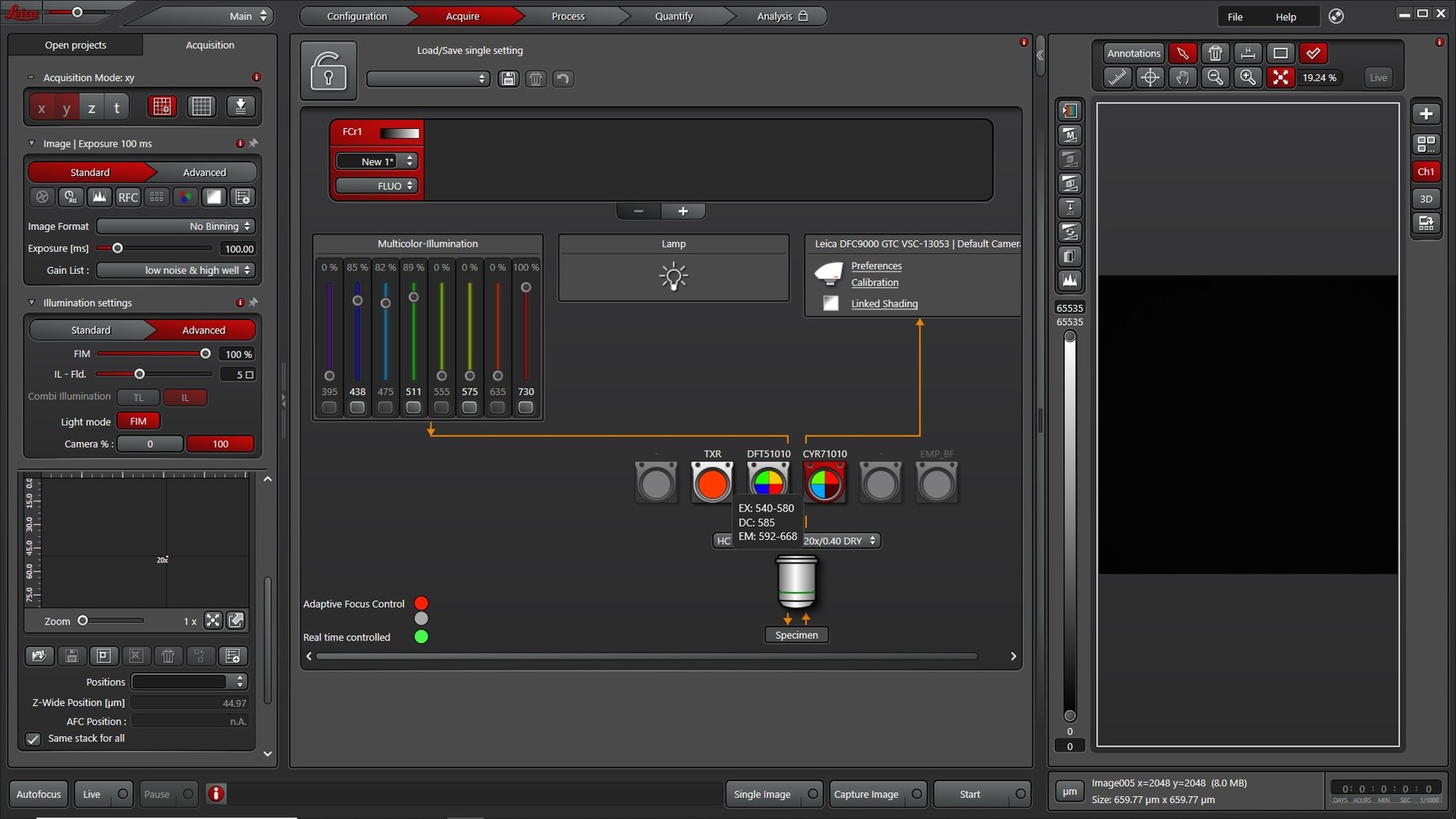 Image of Leica DMi8 Flourescent Microsope w/ CTR Advanced, LED8, DFC9000 GTC & Nexus