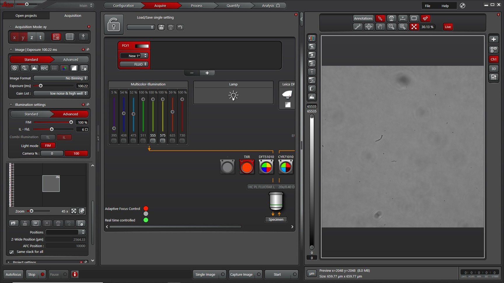 Image of Leica DMi8 Flourescent Microsope w/ CTR Advanced, LED8, DFC9000 GTC & Nexus