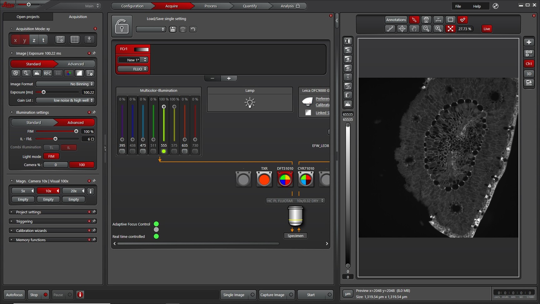 Image of Leica DMi8 Flourescent Microsope w/ CTR Advanced, LED8, DFC9000 GTC & Nexus