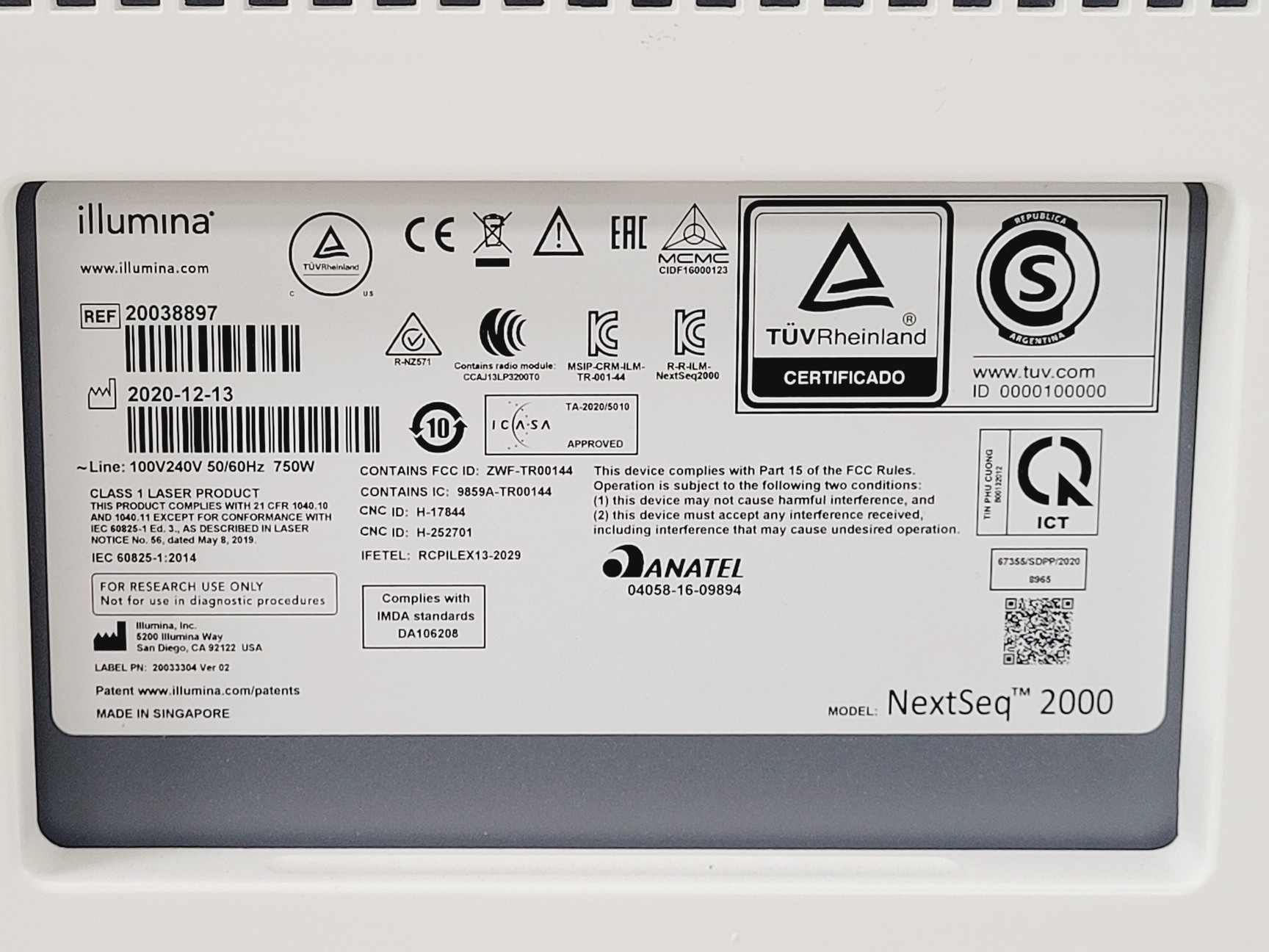 Image of Illumina NextSeq2000 Next Generation Sequencer 2020 Lab
