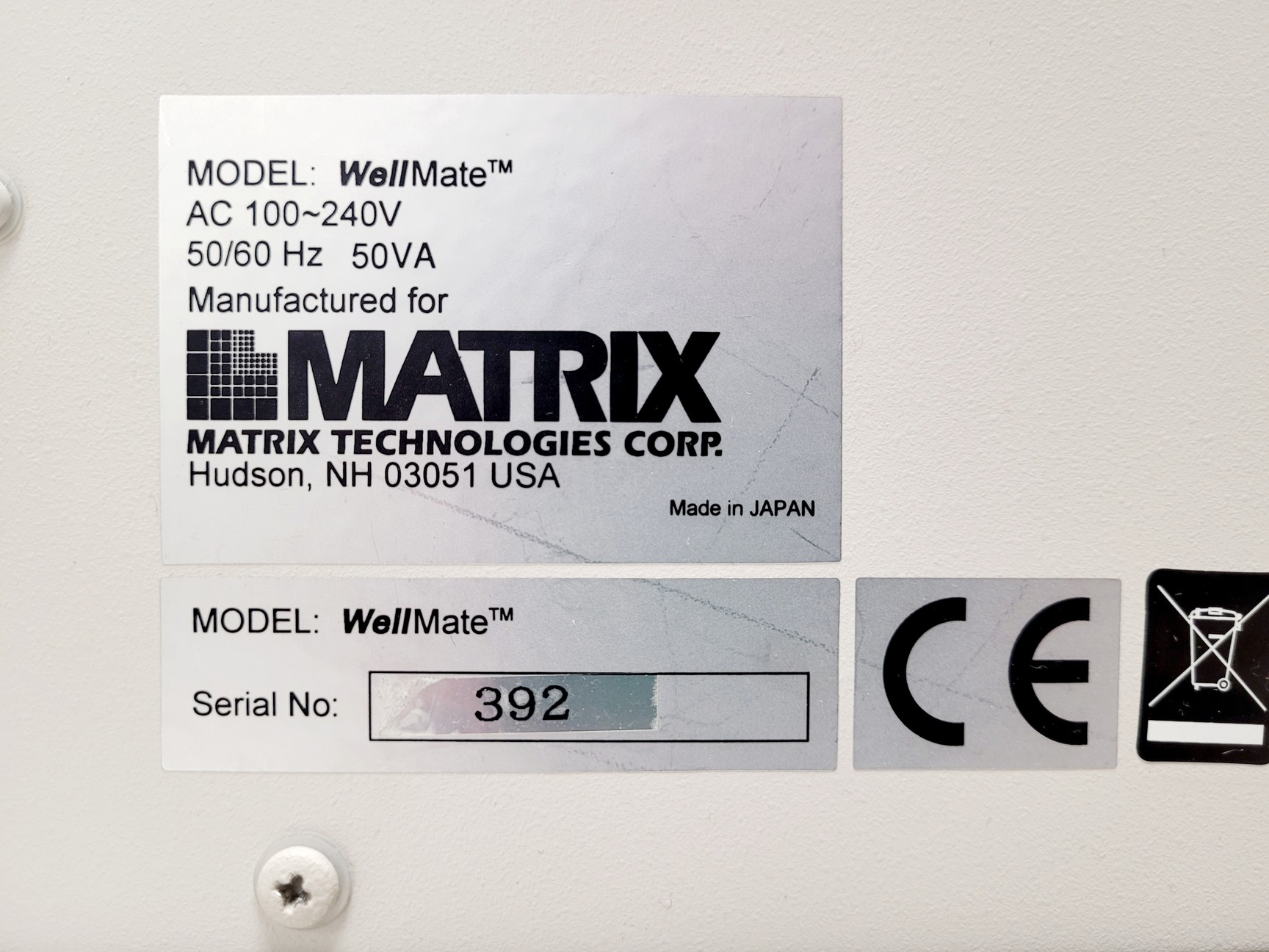 Image of Matrix WellMate Microplate Dispenser with WellMate Stacker