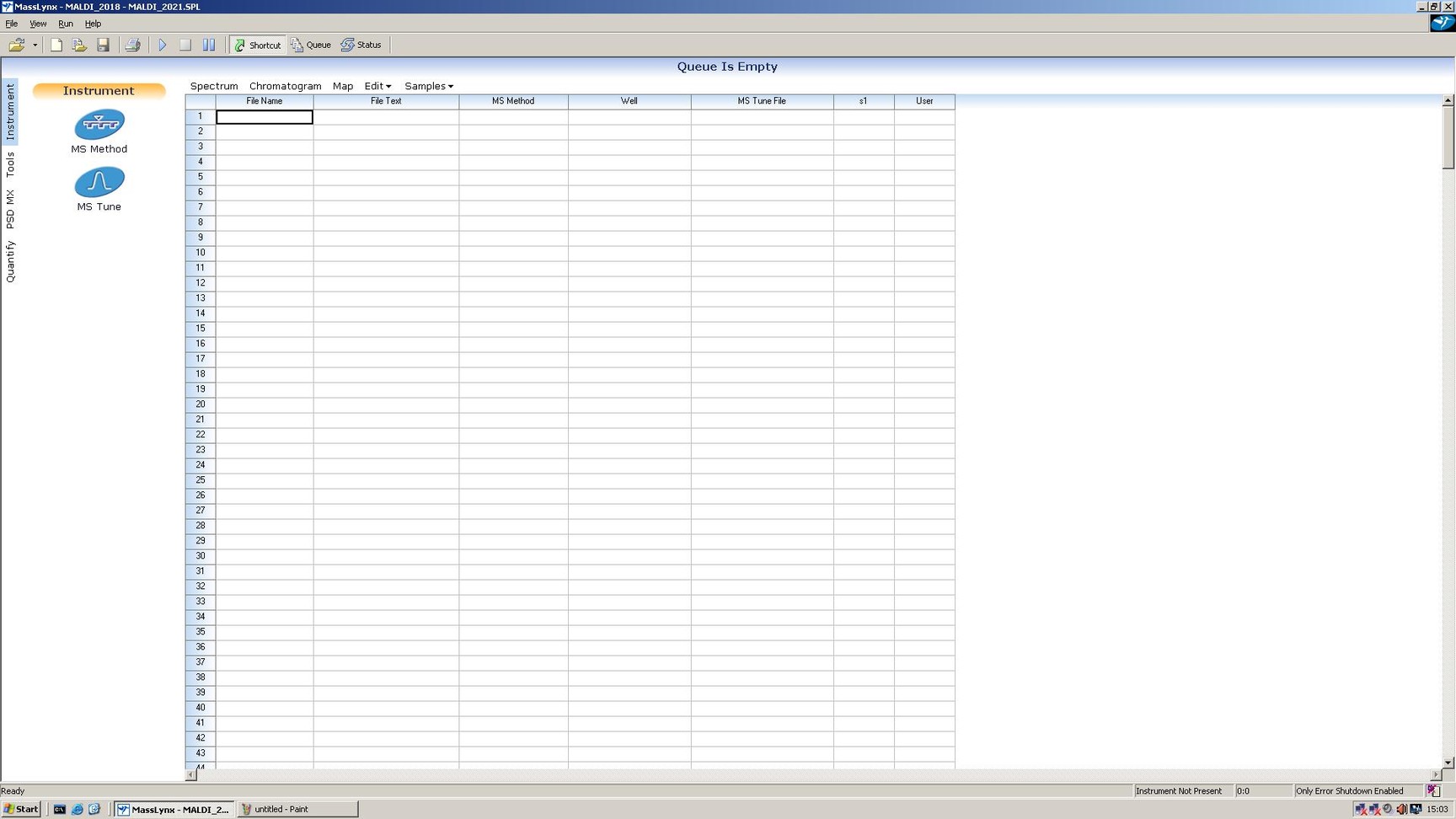 Image of Micromass Maldi Micro MX with Mass Lynx software