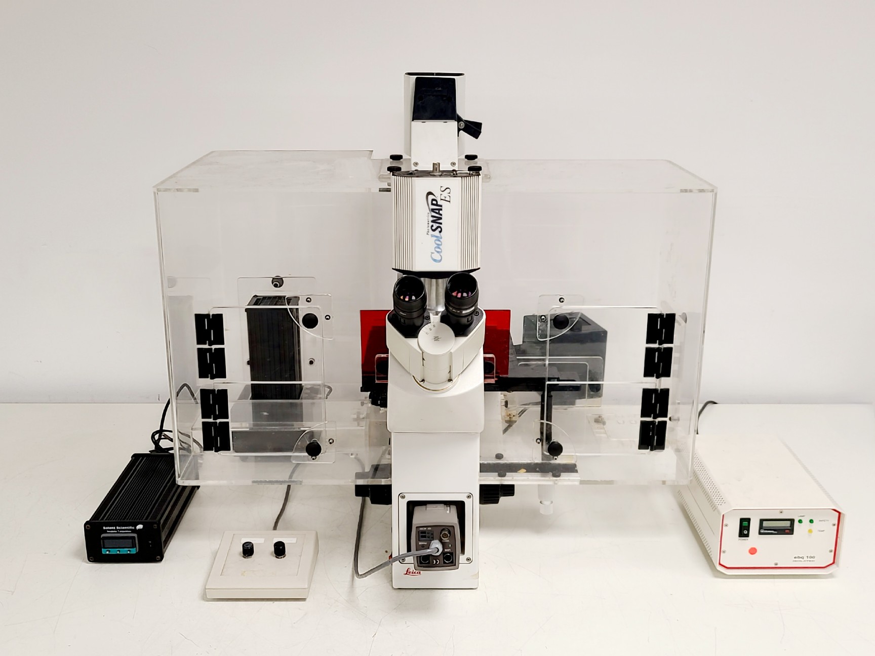 Image of Leica DM IRB Inverted Microscope, Incubation Chamber, EBQ 100 & Hot Air Blower