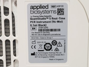 Thumbnail image of Applied Biosystems QuantStudio 5 RT-PCR 96-Well 2020 0.1mL Block W/ Dell Laptop