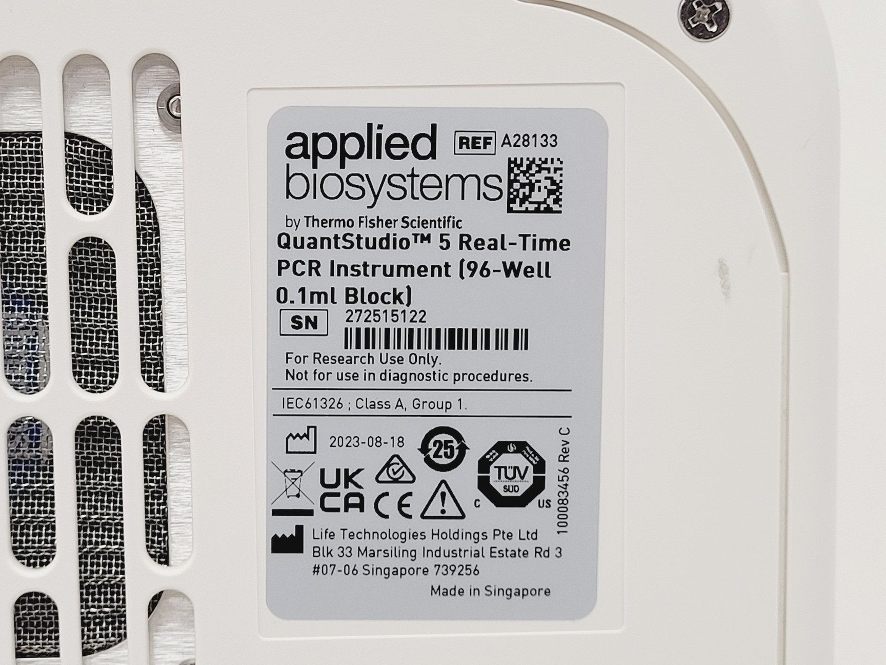Image of Applied Biosystems QuantStudio 5 2023 RT-PCR 96-Well 0.1mL Block