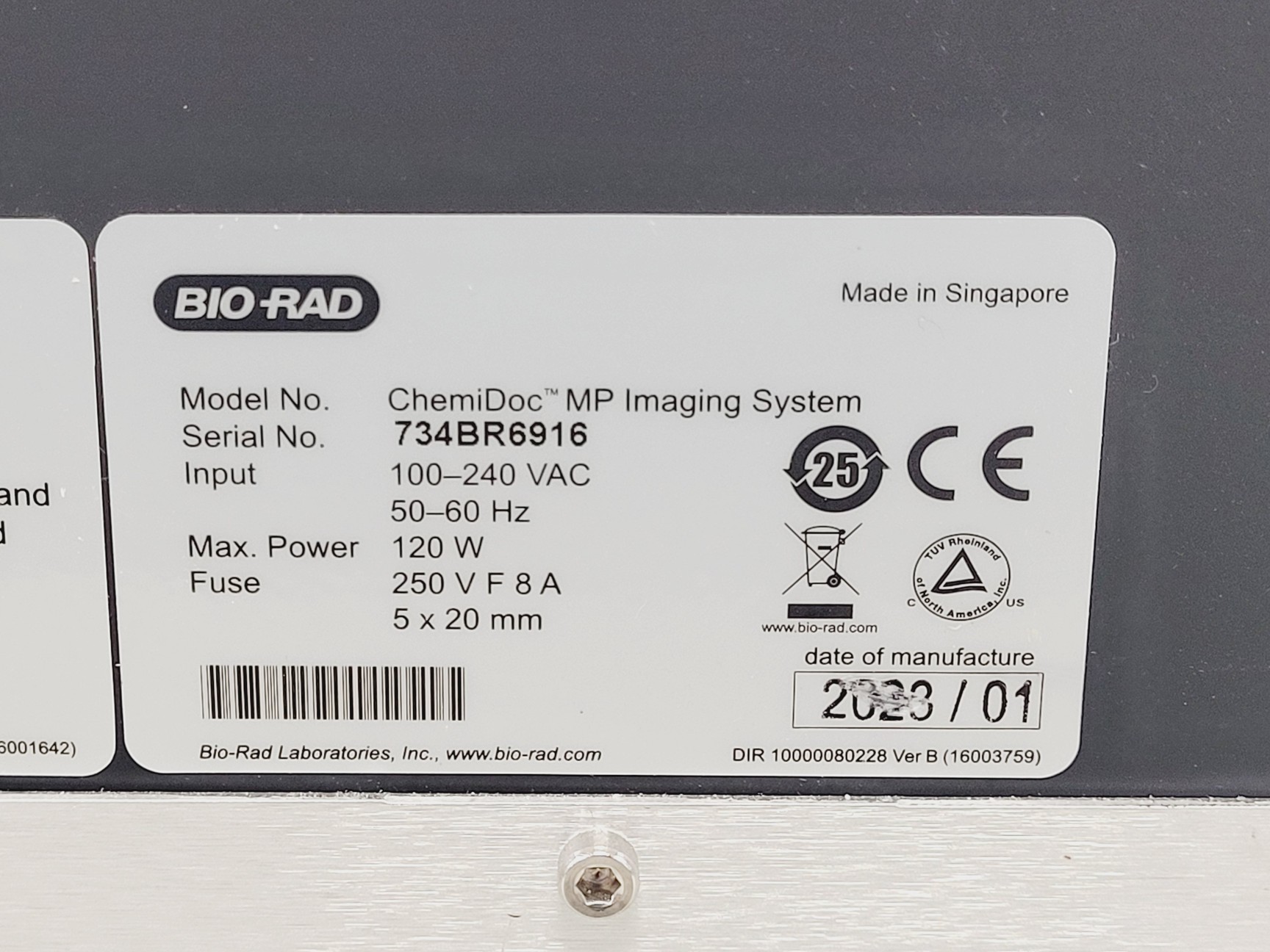 Image of Bio-Rad ChemiDoc MP Imaging System 2023 Lab