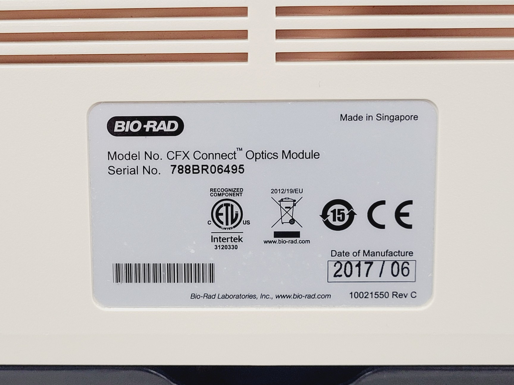 Image of Bio-Rad CFX Connect Thermal Cycler Real-Time PCR 2017 Lab
