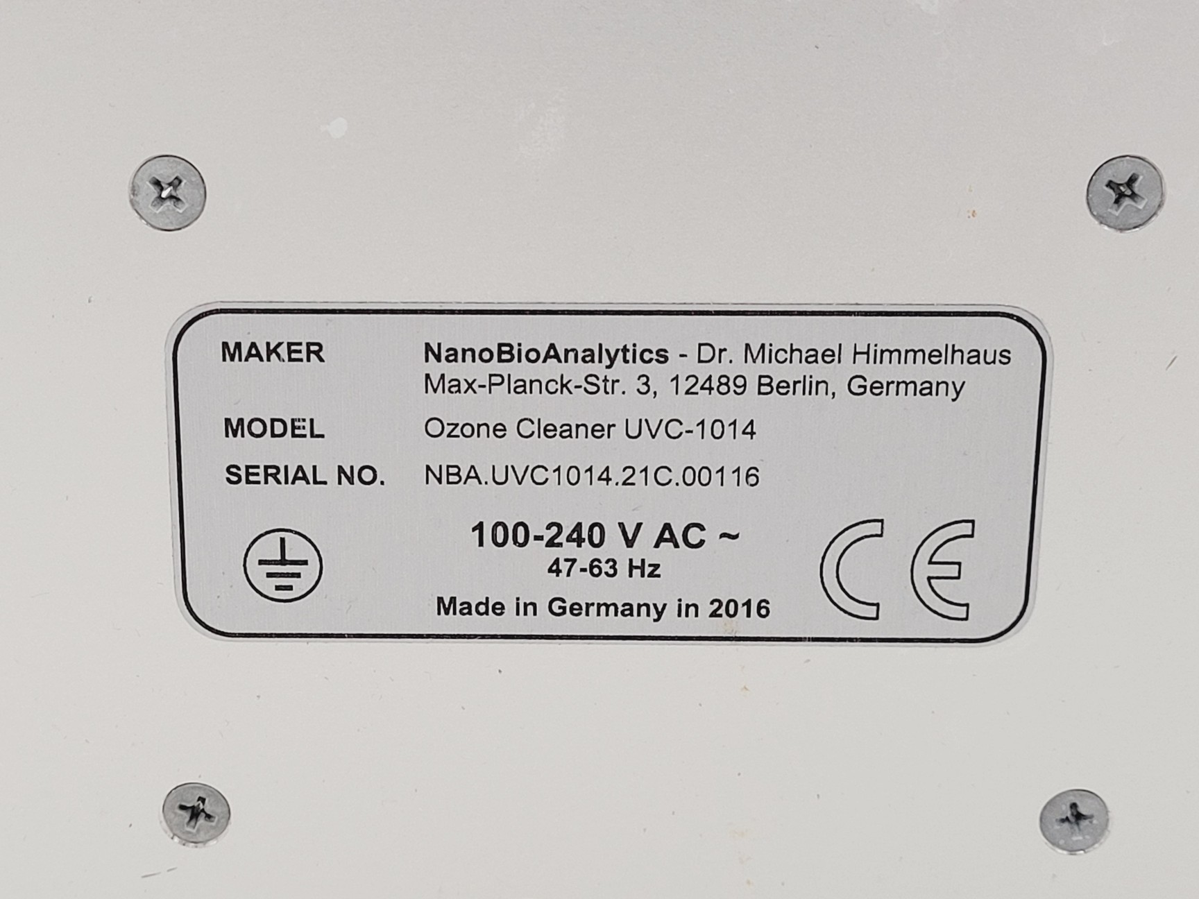 Image of NanoBioAnalytics Ozone Cleaner Model UVC-1014 Lab