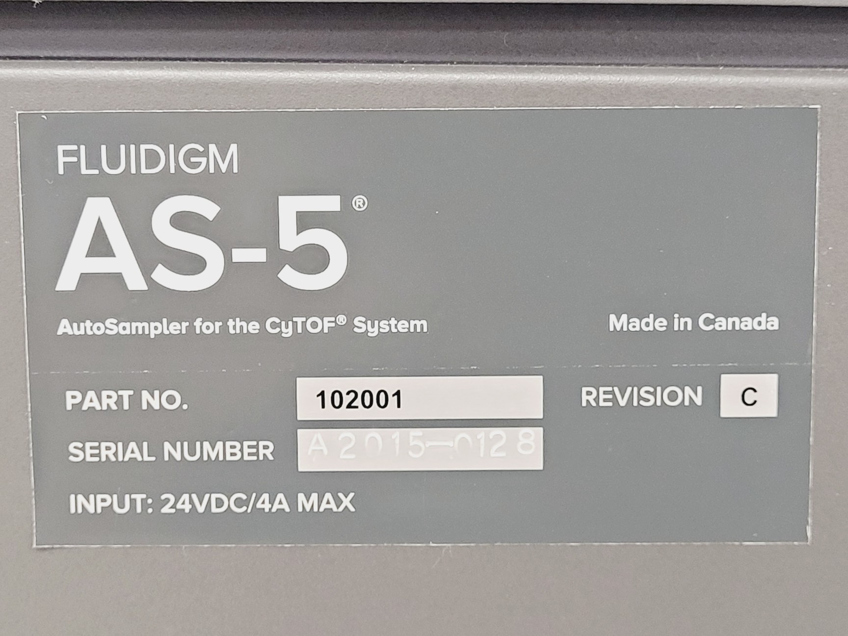 Image of Fluidigm AS-5 Autosampler for CyTof System 