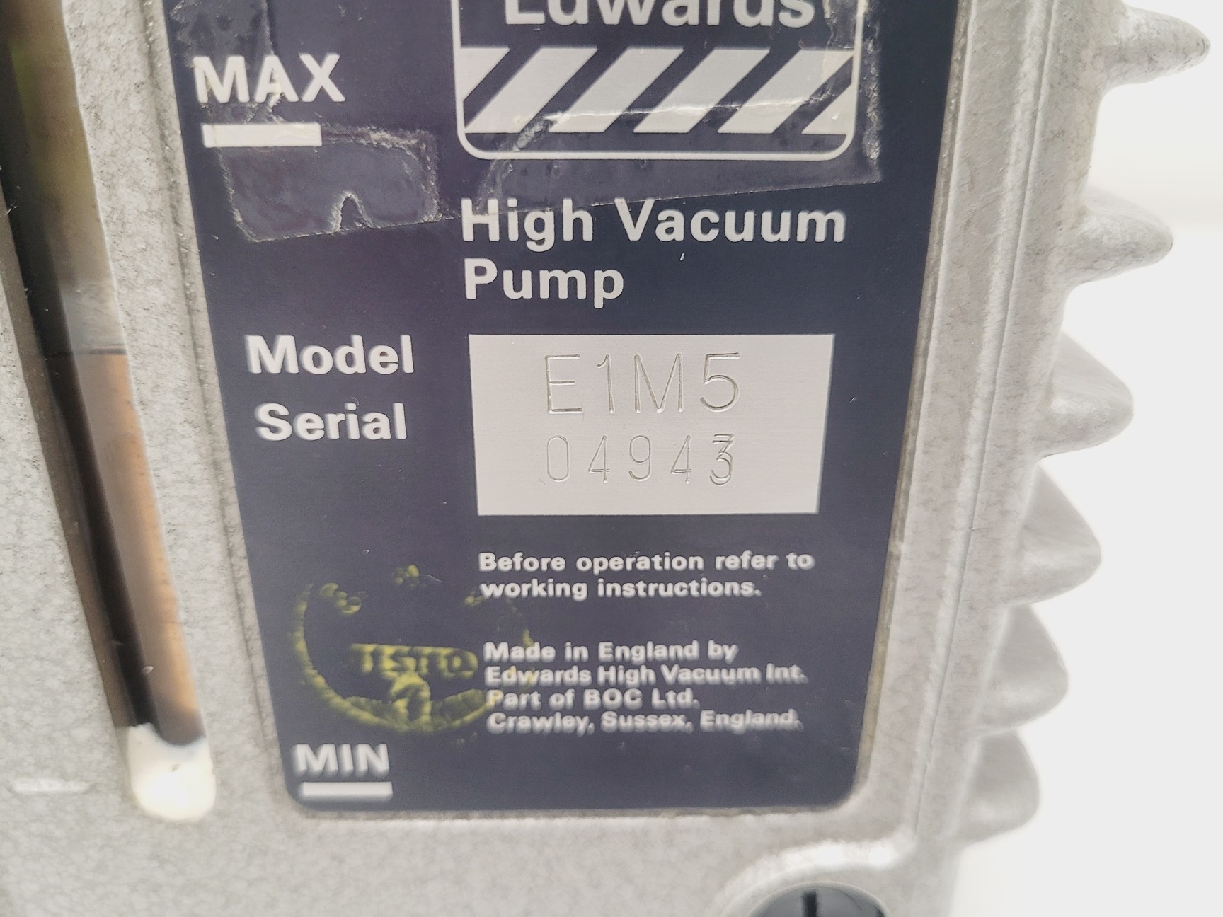 Image of Edwards 5 Two Stage Rotary Vane E2M5 High Vacuum Pump 